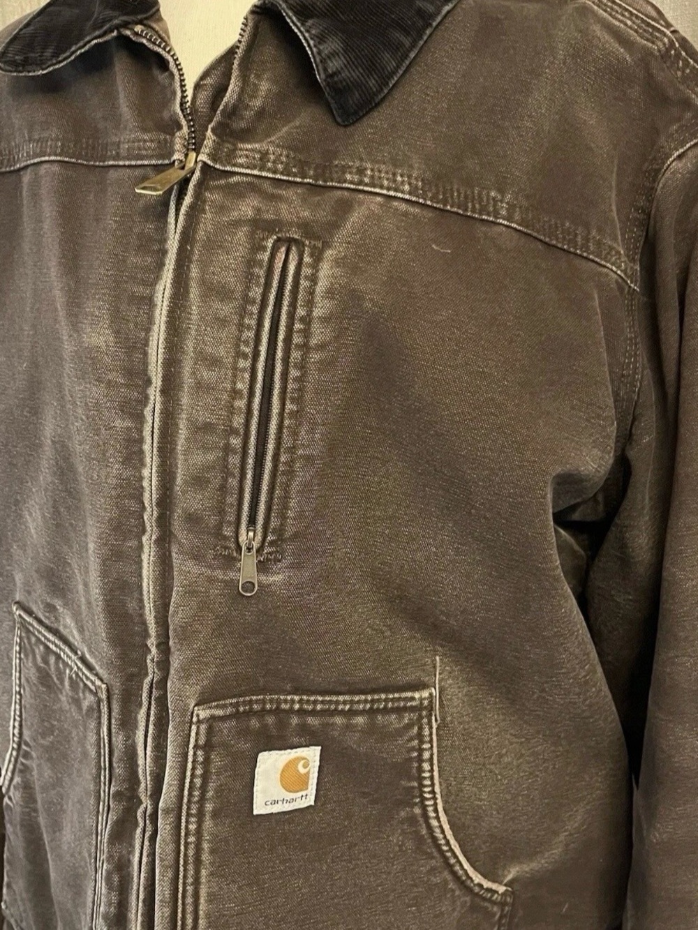 Vintage Women’s XL Brown Carhartt Canvas/Sherpa Lined Jacket